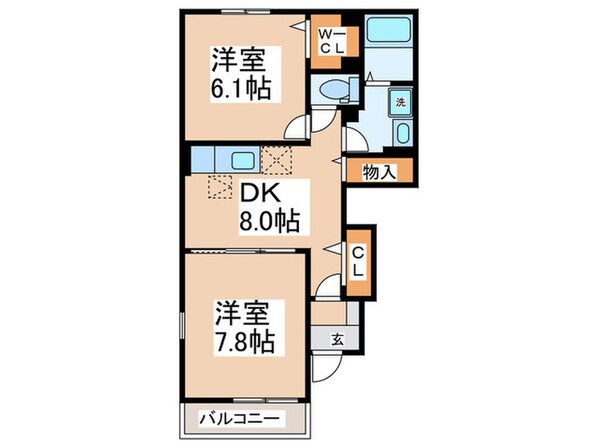 セントレア貝塚Ⅲの物件間取画像